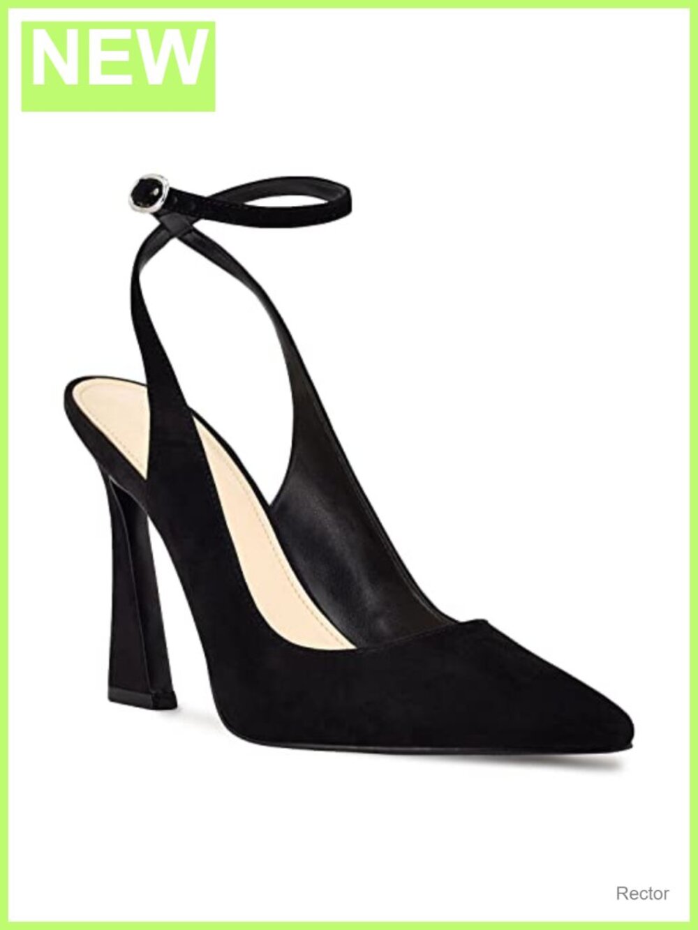 Womens Slingback High Heel Pumps Pointed Toe Ankle Strap Wedding Heels Faux